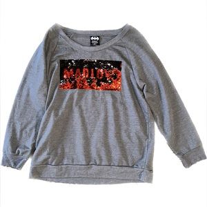 Batman Mad Love Gray Red Black Design Sweater Size 2XL